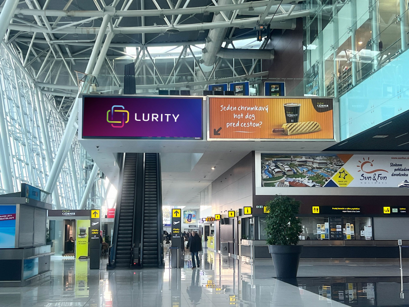 Digital advertising screens at airports
